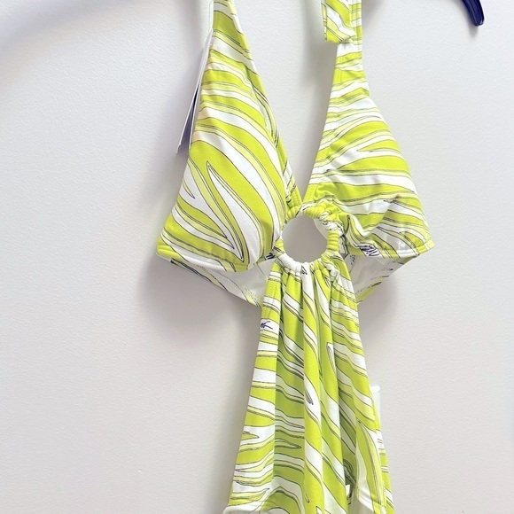 MICHAEL Michael Kors Womens Green Cut-Out Printed One-Piece Swimsui, swimwear 10 - Picture 9 of 14